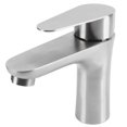 thumbnail image 5 of Grifo mezclador de agua fría y caliente de acero inoxidable, grifo para fregadero con una sola manija para uso en baño, 5 of 5