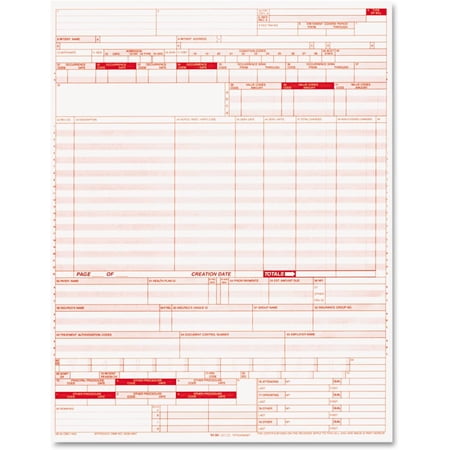 Products 05108 UB04 Insurance Claim Form, 8 1/2 x 11, 2500 Forms