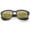 Shiny Black / Gold Mirror, variant on sunglassLA - Modern Wide Temples Square Color Mirror Lens Horn Rimmed Sunglasses - 56mm