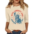 thumbnail image 2 of 250th Anniversary Printed Women Shirts Casual 250 Years Of Freedom T Shirt 3/4 Sleeve Tshirts Patriotic Tops, 2 of 5