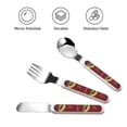 thumbnail image 3 of Honeii Hot Chili Print Children's Knife, Fork And Spoon Set,Reusable Utensils Set with Case,Travel Cutlery Set,for Kids Adults Camping, 3 of 8