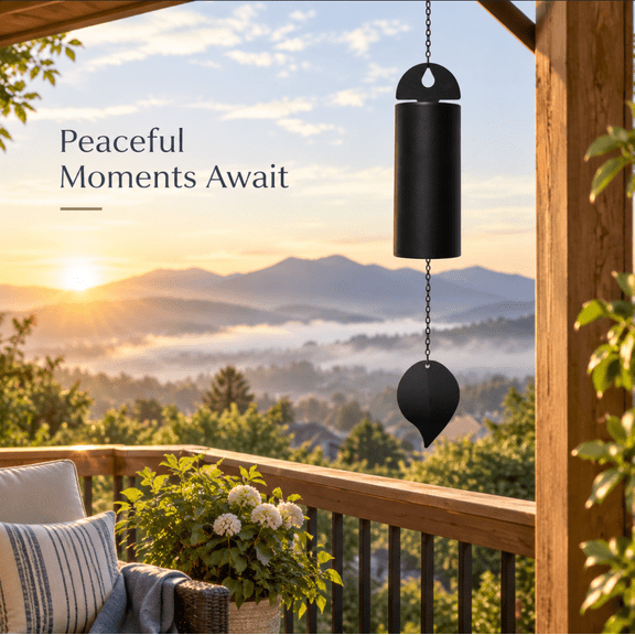 Deep Tone Wind Chimes for Outside – Large Metal Outdoor Windchimes with Resonant Sound for Garden, Patio & Yard Decor