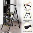 Step Ladder, Sturdy Steel Step Stool with Safe-Lock Design, Handrail ...