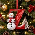 thumbnail image 6 of Qjidjing Snowman Alphabet Letter Ornaments for Christmas Tree, 3.15 inch, Red Xmas Hanging Decor, 2D Acrylic Pendants for Home Party , Letter Z, 6 of 6
