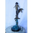 thumbnail image 4 of Nifao Two Dolphins Jumping of the Water Bronze Statue – Home Decor Sculpture, 11"L x 12"W x 31"H, 4 of 9