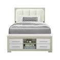 thumbnail image 1 of Emma Natural and White Wood Full Bed with LED and USB, 1 of 7