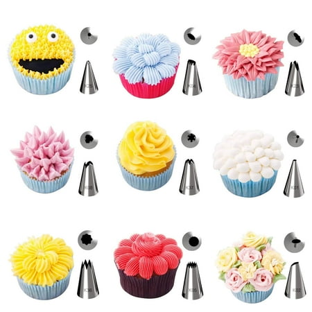 Kootek 32 Piece Cake Decorating Supplies Tips Kits Stainless Steel Baking Supplies Icing Tips With Pastry Bags 3 Icing Smoothers 1 Flower Nails And 2 Reusable Coupler Walmart Com Walmart Com