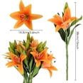 thumbnail image 2 of HAOSHICS Artificial Flowers 8 Pieces Artificial Lilies with 3 Buds Floral Art Plant Flowers Latex Full Flower Real Touch for Home Decoration Wedding Party Office Restaurants (Orange), 2 of 6