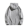 thumbnail image 4 of LNWUY Mens Fuzzy Sherpa Pullover Hoodie Sweatshirts Long Sleeve Sport Front Pocket Fashion Fall Outwear Winter Hooded Gray L, 4 of 7