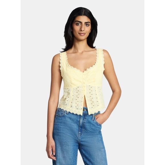 Madden NYC Women's Eyelet Tank Top