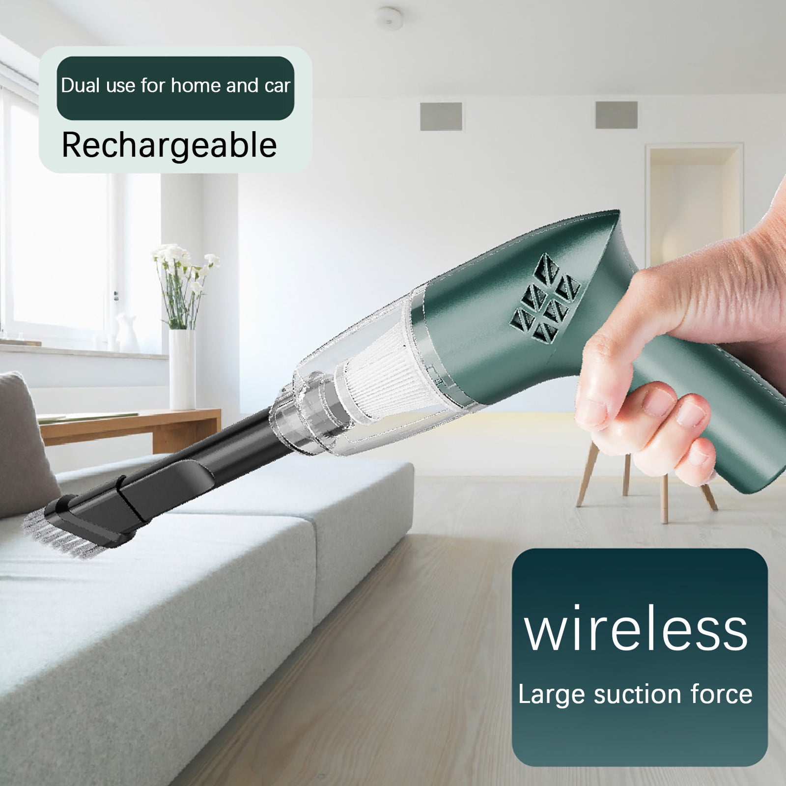 Wireless Handheld Car Vacuum Cleaner, High-Power Small Portable Automotive Suction Blower for Vehicle Interior Use, Multifunctional Mini Vacuum with USB Charging for Home Car Office Cleaning