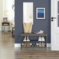 thumbnail image 3 of Boutique Home Shoe Rack Bench with Padded Faux Leather, 3 of 7