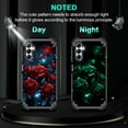 thumbnail image 2 of CASEFIV for Samaung Galaxy A15 5G Case,Glow in The Dark Three Layer Heavy Duty Shockproof Protective Case,Red Flower, 2 of 8