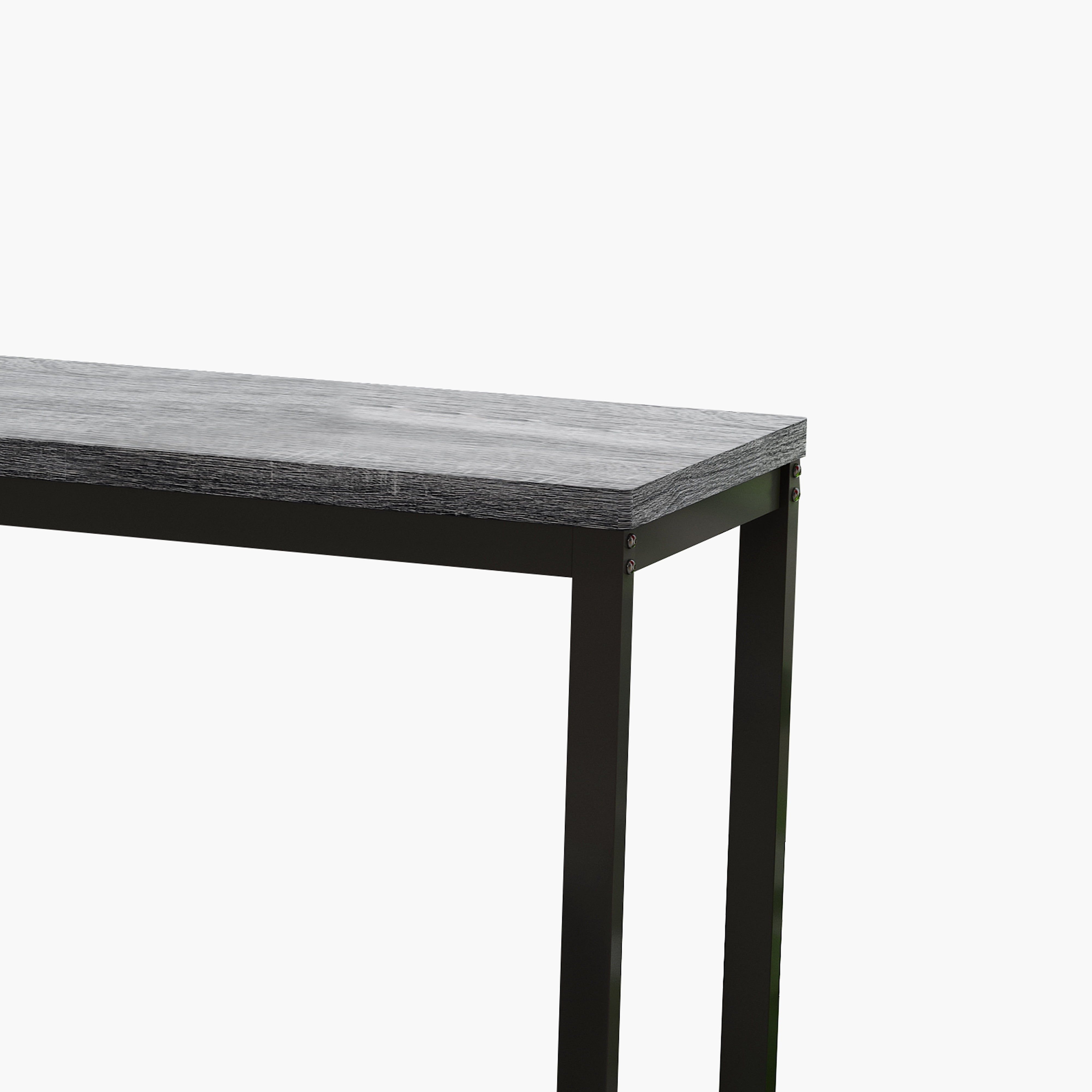BSHTI 60.24" MDF Dining Room Table Set with Metal Frame, 3 Stools, Space-Saving Design for Kitchen Dining Room(Gray）