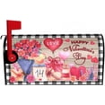 thumbnail image 2 of Valentines Mailbox Covers Magnetic Standard Size 18 X 21 Red Love Heart Floral Black Buffalo Plaid Mailbox Cover Holiday Decorations Mailbox Wrap Post Letter Box Cover Decor for Home Outdoor Garden, 2 of 6