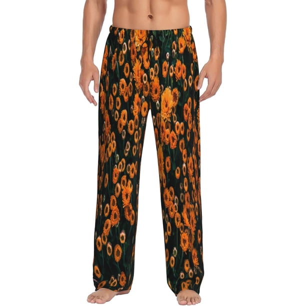 Balery Daisies Pantalones de pijama para hombre, pijama ultraligero, pantalón de descanso-Large
