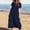 Navy, variant on Women Summer Fashion Short Sleeve Vent Round-Neck Casual Print Dress