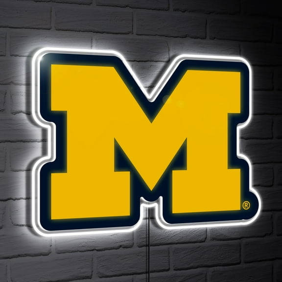 Michigan Wolverines LED Team Logo Shaped Lighted Wall Sign