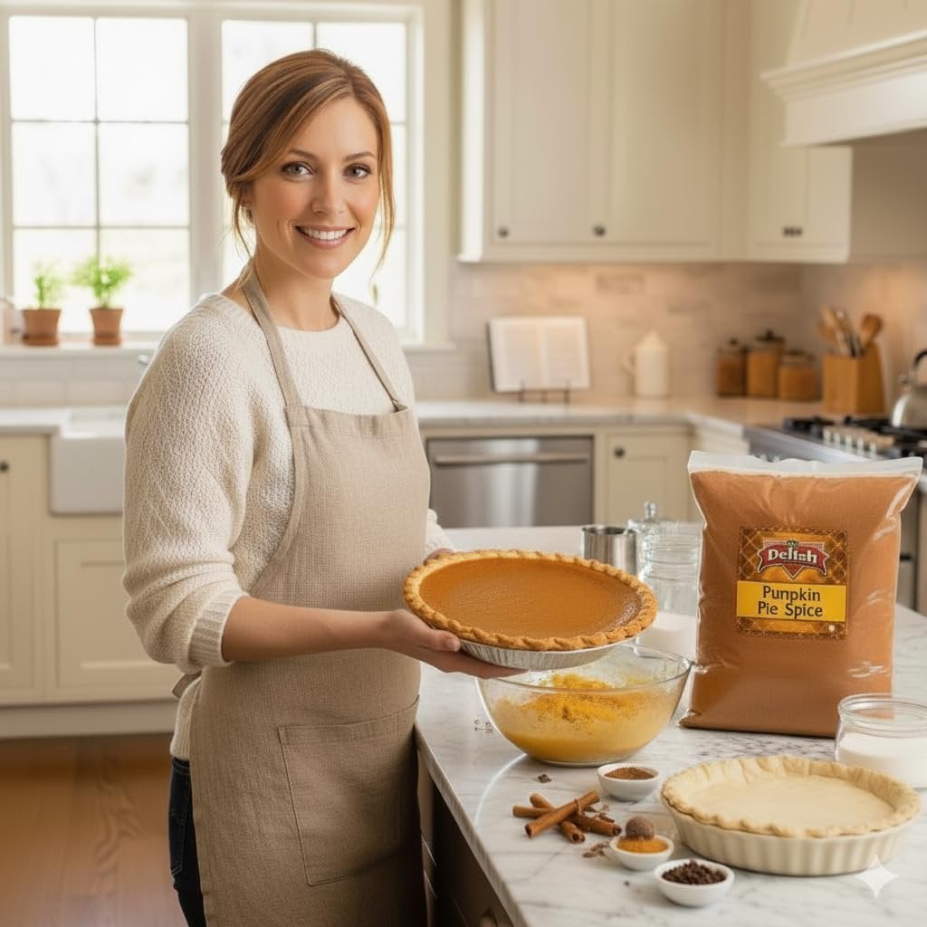 Gourmet Pumpkin Pie Spice Powder by It's Delish, 10 lbs Bulk Bag  Awesome Pumkin and Apple Pies Seasoning  Coffee Latte Tea Holiday Baking  Blend of Cinnamon, Nutmeg, Allspice, Ginger  Kosher