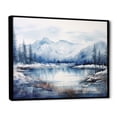 thumbnail image 3 of Designart "Summit Serenity Blue and White Japan Mountains" Oversized Landscapes Framed Wall Art - Traditional Blue Japan Living Room Framed Canvas Art, 3 of 7