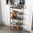 thumbnail image 3 of Ourlova 5 Tier Arched Bookcase with Metal Frame for Bedroom Living Room Home Office, 3 of 9