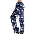 thumbnail image 2 of Dwralegc Christmas Pajama Pants Women Matching Snowflake Printed Winter Drawstring Pajama Bottoms Sleepwear Elastic Waist Comfy Pj Pant Wide Leg Loose Fit Holiday Pants with Pockets Navy M, 2 of 7