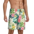 thumbnail image 2 of Naloa Tropical Flowers Men's Short Pajama Pants, Lounge Comfort Shorts with Elasticized Waistband and Side Pockets - Large, 2 of 9