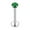 Dark Green, variant on 1PCS CZ Nose Lip Ring Labret Monroe Stud Stainless Steel Helix Tragus Piercing-Light Green-1.2*8*3mm