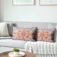 thumbnail image 4 of Orange Blue Ethnic Boho Pillow Covers 12x20 in Bohemian Carpet Cream Coral Floral Decorative Couch Pillow Cases with Zipper Set of 2 Home Decor for Living Room Bedroom Bed Cushion Outdoor, 4 of 6