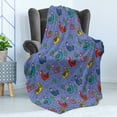 thumbnail image 4 of Llama Soft Flannel Fleece Throw Blanket, Cartoon Style Furry Animals Mexican Folk Details Triangle and Cactus Kids Design, Cozy Plush for Indoor and Outdoor Use, 60" x 80", Multicolor, by Ambesonne, 4 of 5