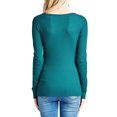 thumbnail image 3 of Women & Juniors Plain Basic Round Neck/Henley/Hoodie/V-Neck Thermal Long Sleeve T-Shirt Top, 3 of 3