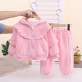 thumbnail image 6 of DJDLJWCJ Girls 2 Piece Outfit Set Cute Long Sleeve Hoodie Jacket and Solid Color Jogger Sweatpants Set Pink Size 5T, 6 of 6