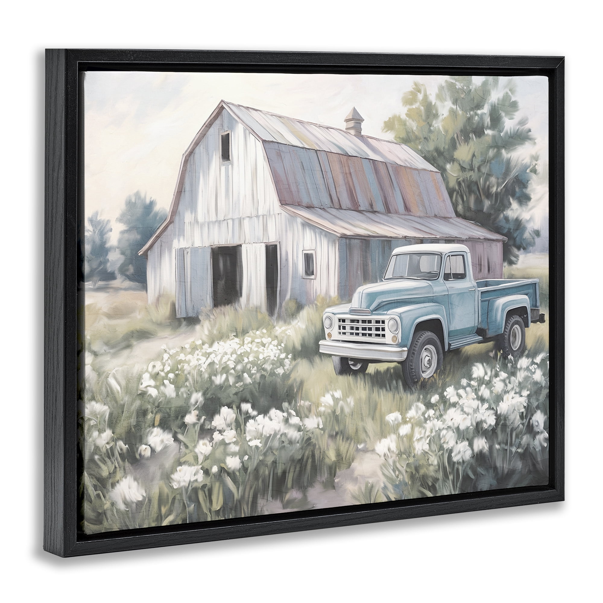 Stupell Industries Pastoral Farm Dreams Black Framed Floater Canvas Wall Art, design by Kim Allen