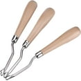 thumbnail image 1 of Wooden Bent Latch Hook Tool Crochet, Set of 3, 1 of 4