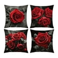 thumbnail image 6 of Black Pink Roses Velvet Throw Pillow Covers Sofa Pillowcase Car Square Throw Pillowcases Home Decoration 18X18in, 6 of 7