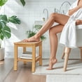 thumbnail image 3 of Giantex Banc de Douche Antidérapant 20 Pouces avec Étagère de Rangement Surface Courbée et Patins de Pied Réglables, 3 of 7