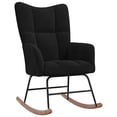 thumbnail image 5 of vidaXL Rocking Chair with a Stool Black Velvet, 5 of 5