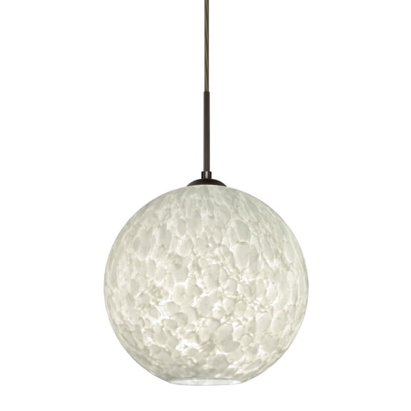 1JT-COCO1219-LED-BR-Besa Lighting-Coco 12-One Light Cord Pendant-11.75 Inches Wide by 11.5 Inches High-Bronze Finish-Carrera Glass Color-LED Lamping