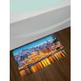thumbnail image 2 of European Bath Mat, Medieval Town Coast Portuguese Porto Old City Historical Twilight Scenery, Non-Slip Plush Mat Bathroom Kitchen Laundry Room Decor, 29.5 X 17.5 Inches, Ginger Pale Blue, Ambesonne, 2 of 2
