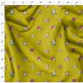 thumbnail image 4 of Soimoi Yellow Silk Fabric Dot & Peony Floral Print Fabric by Yard 42 Inch Wide, 4 of 6