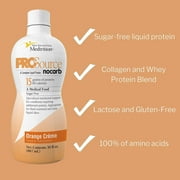 Medtrition Liquid Collagen Peptides Type I, III 15 Grams Protein per Oz. |Prosource NoCarb Orange Crème 4 Bottles pack