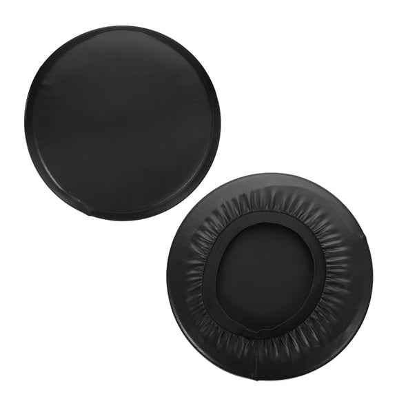 2 Pcs Stool Covers Round Black Chair Covers with Elastic Band
