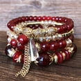 thumbnail image 6 of Faty-T Bracelets Bohe Multilayer Chain Tassel Stackable Charm Stretch Statement Bracelet, 6 of 8