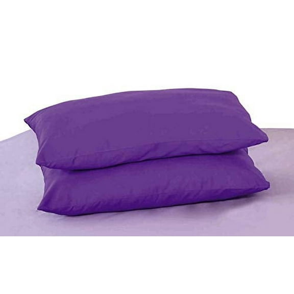 Crescent 2 Pack Purple Pillow Cover, Pillowcases, 100% Pure Natural Cotton Jersey, Soft and Cozy, Envelope Closure, Hypoallergenic, Breathable 20"x 30" (2 Standard Pillowcases 20"x30", Purple)