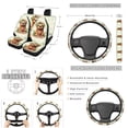 thumbnail image 2 of Yuyamidu Cute Sloth Car Accessories Sets with Car Seat Covers Steering Wheel Cover Seatbelt Shoulder Pad Trash Bag Rear View Mirror Covers Coasters Keychain 13 PCS Auto Decor, 2 of 5