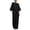 Black, variant on Womens 2 Piece Lounge Sets Casual 3/4 Sleeve Tunic Tops Loose Wide Leg Pants Tracksuit Travel Outfits White