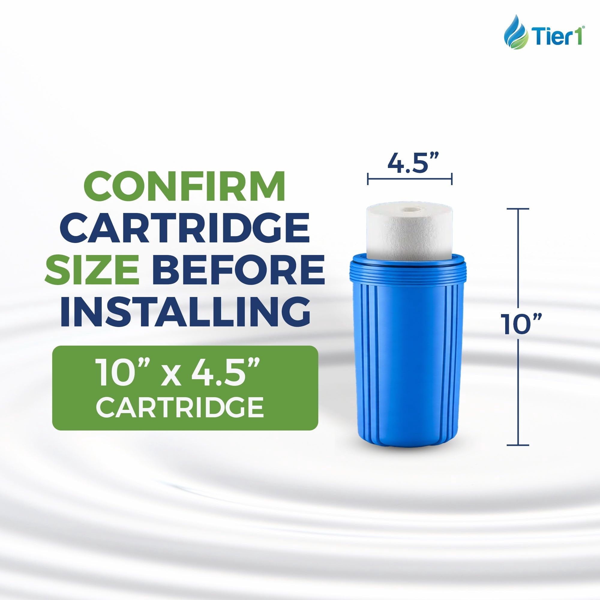 Tier1 5 Micron 10 Inch x 4.5 Inch | 4-Pack Spun Wound Polypropylene Whole House Sediment Water Filter Replacement Cartridge | Compatible with Pentek DGD-5005, 155357-43, WDGD-5005, Home Water Filter