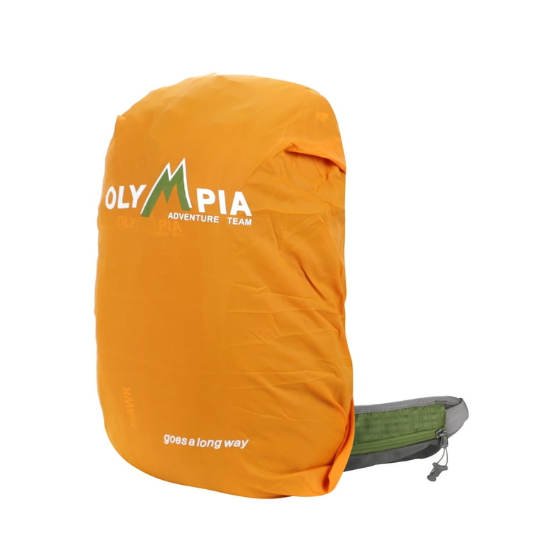 Olympia Hawk 20 in. Outdoor Backpack Hideaway Rain Cover Green