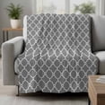 thumbnail image 2 of Modern Geometric Grey Blanket Soft Cozy Warm Throw Blanket for Couch, Plush Fuzzy Flannel Fleece Blankets for Sofa, Abstract Classic Moroccan Minimalist Bed Blankets Gifts for Men, 50"x60", 2 of 9