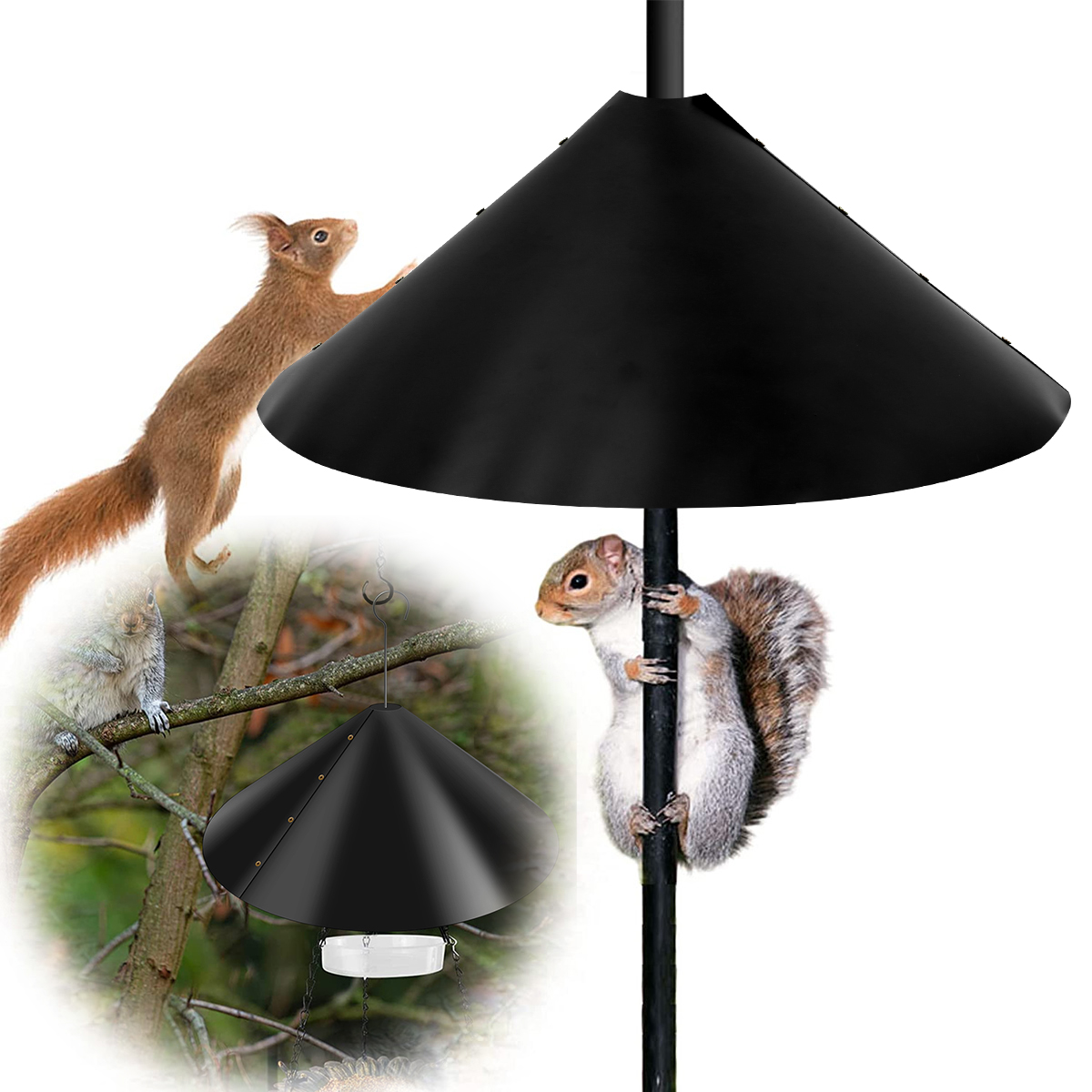 ZTOO 18 inch Squirrel Baffle Wrap Around Squirrel Proof Baffles Durable Plastic Bird Feeder